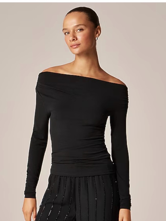 J. Crew Tops - J. Crew Black Off-the-Shoulder Long Sleeve Top